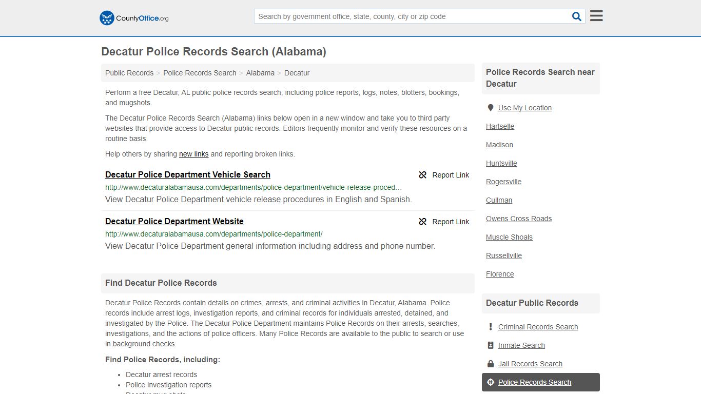 Police Records Search - Decatur, AL (Accidents & Arrest ...