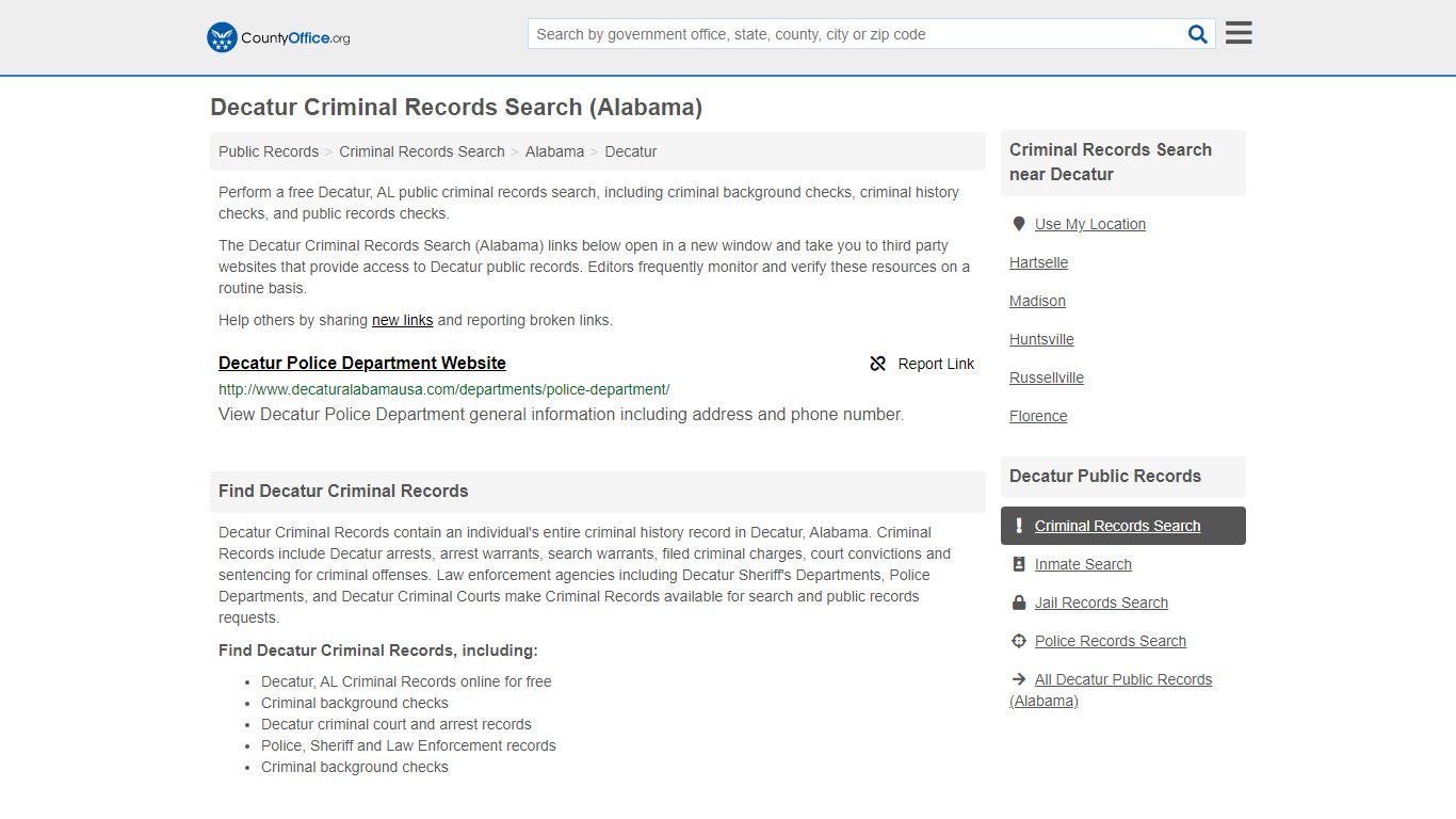 Criminal Records Search - Decatur, AL (Arrests, Jails ...